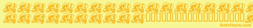Шрифт LmsABerryNiceBaby – оранжевые шрифты на жёлтом фоне