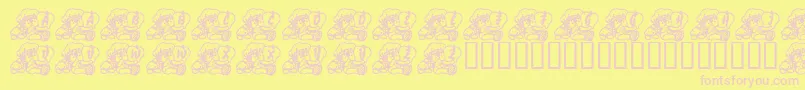 fuente LmsABerryNiceBaby – Fuentes Rosadas Sobre Fondo Amarillo