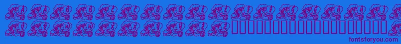 Fonte LmsABerryNiceBaby – fontes roxas em um fundo azul