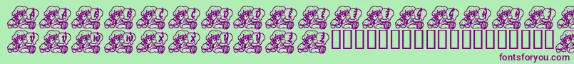 LmsABerryNiceBaby Font – Purple Fonts on Green Background