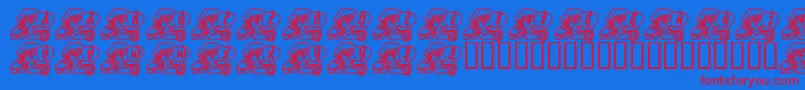 LmsABerryNiceBaby Font – Red Fonts on Blue Background