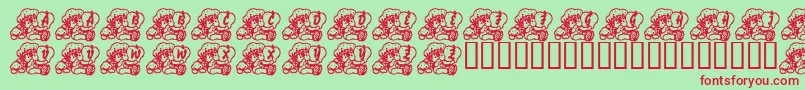 LmsABerryNiceBaby Font – Red Fonts on Green Background