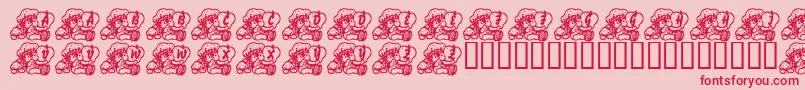 LmsABerryNiceBaby-Schriftart – Rote Schriften auf rosa Hintergrund