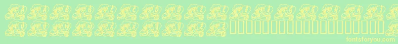 LmsABerryNiceBaby Font – Yellow Fonts on Green Background