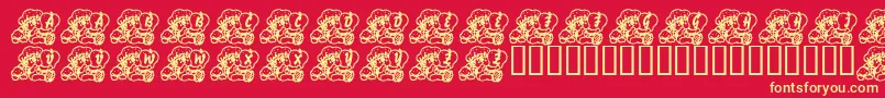 LmsABerryNiceBaby Font – Yellow Fonts on Red Background