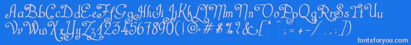 CastalStreetBold Font – Pink Fonts on Blue Background