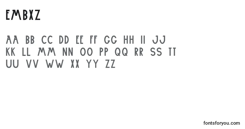 Schriftart Embxz – Alphabet, Zahlen, spezielle Symbole