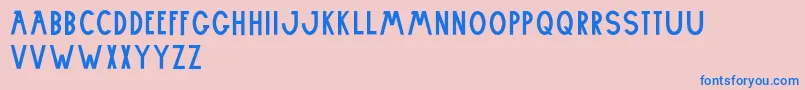 Embxz-Schriftart – Blaue Schriften auf rosa Hintergrund