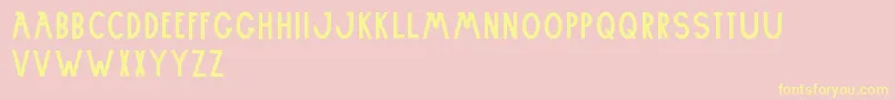 Embxz Font – Yellow Fonts on Pink Background