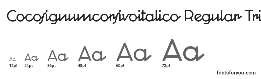 Cocosignumcorsivoitalico Regular Trial Font Sizes