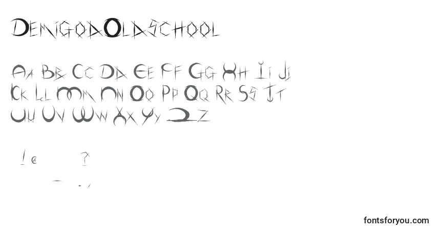 Schriftart DemigodOldschool – Alphabet, Zahlen, spezielle Symbole