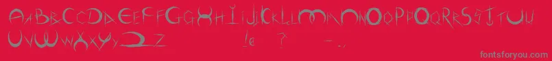 フォントDemigodOldschool – 赤い背景に灰色の文字