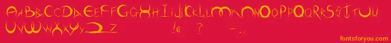 DemigodOldschool Font – Orange Fonts on Red Background