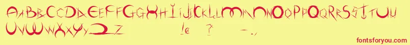 DemigodOldschool Font – Red Fonts on Yellow Background