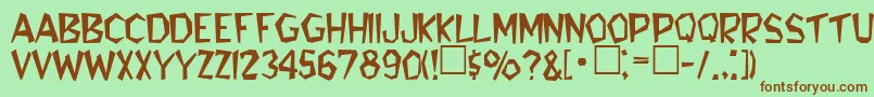 RobiniaRegular Font – Brown Fonts on Green Background