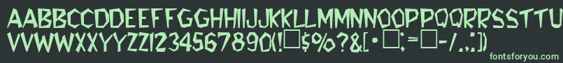 RobiniaRegular Font – Green Fonts on Black Background
