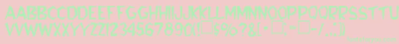 RobiniaRegular Font – Green Fonts on Pink Background