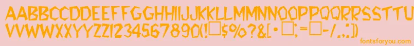 RobiniaRegular Font – Orange Fonts on Pink Background