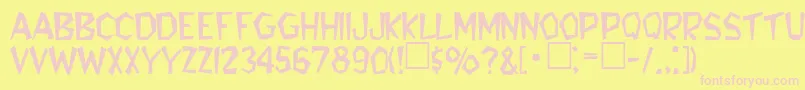 RobiniaRegular Font – Pink Fonts on Yellow Background