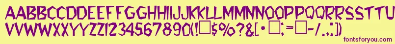 RobiniaRegular Font – Purple Fonts on Yellow Background