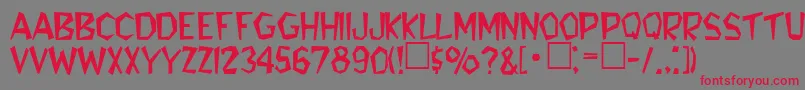 RobiniaRegular Font – Red Fonts on Gray Background