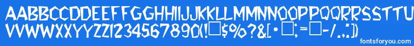 RobiniaRegular Font – White Fonts on Blue Background