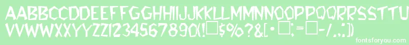 RobiniaRegular-fontti – valkoiset fontit vihreällä taustalla