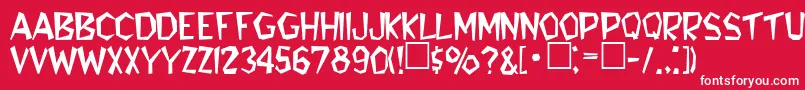 RobiniaRegular Font – White Fonts on Red Background
