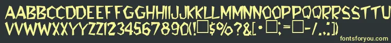 RobiniaRegular Font – Yellow Fonts on Black Background