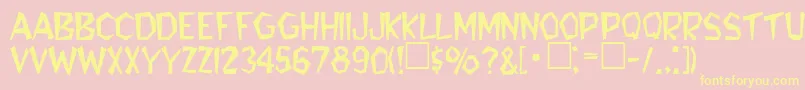 RobiniaRegular Font – Yellow Fonts on Pink Background
