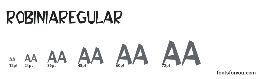 RobiniaRegular Font Sizes