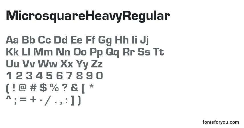 Czcionka MicrosquareHeavyRegular – alfabet, cyfry, specjalne znaki
