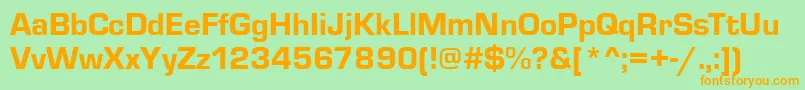 MicrosquareHeavyRegular Font – Orange Fonts on Green Background