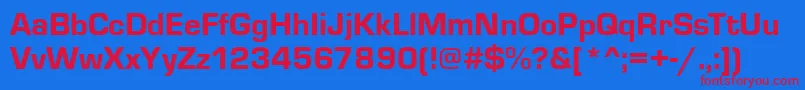 MicrosquareHeavyRegular Font – Red Fonts on Blue Background