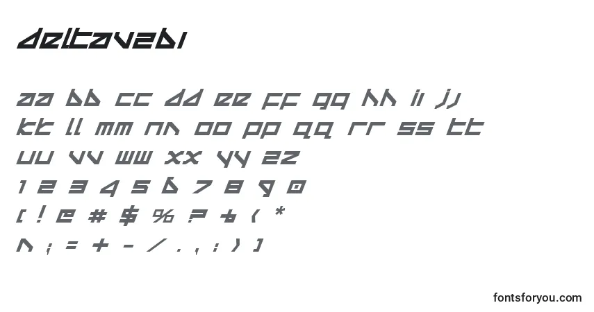 Schriftart Deltav2bi – Alphabet, Zahlen, spezielle Symbole