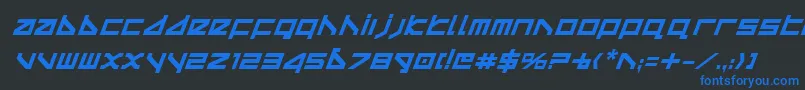 Deltav2bi Font – Blue Fonts on Black Background