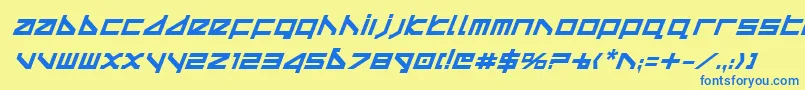 Deltav2bi Font – Blue Fonts on Yellow Background