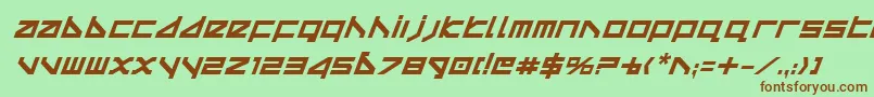 フォントDeltav2bi – 緑の背景に茶色のフォント