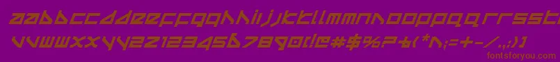 Deltav2bi-Schriftart – Braune Schriften auf violettem Hintergrund