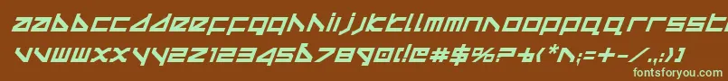 Шрифт Deltav2bi – зелёные шрифты на коричневом фоне