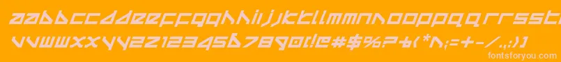 Deltav2bi-Schriftart – Rosa Schriften auf orangefarbenem Hintergrund