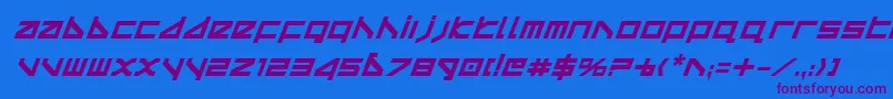 Deltav2bi Font – Purple Fonts on Blue Background