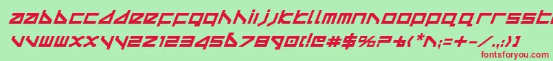 フォントDeltav2bi – 赤い文字の緑の背景