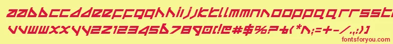 Deltav2bi Font – Red Fonts on Yellow Background