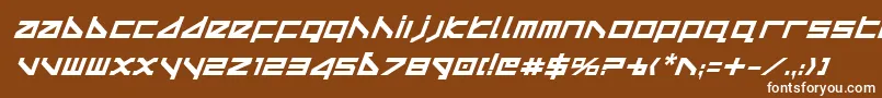 フォントDeltav2bi – 茶色の背景に白い文字