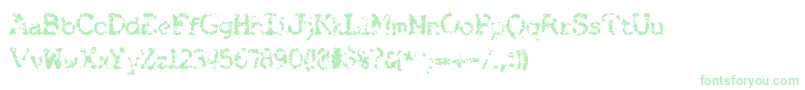 Brokenbaby-Schriftart – Grüne Schriften auf weißem Hintergrund