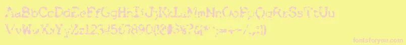 Fonte Brokenbaby – fontes rosa em um fundo amarelo