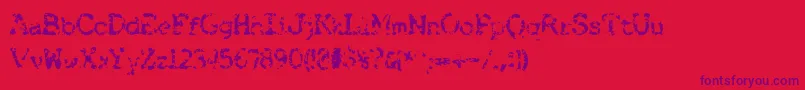 Brokenbaby-Schriftart – Violette Schriften auf rotem Hintergrund