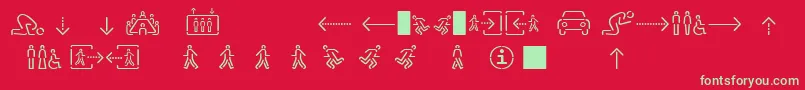 Sirucapictograms1.1 Font – Green Fonts on Red Background