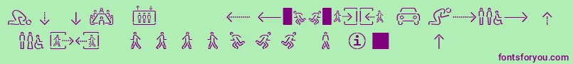 Sirucapictograms1.1 Font – Purple Fonts on Green Background
